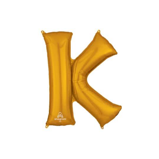 32" Gold Letter Foil Balloon By Anagram | Alphabet K | Michaels
